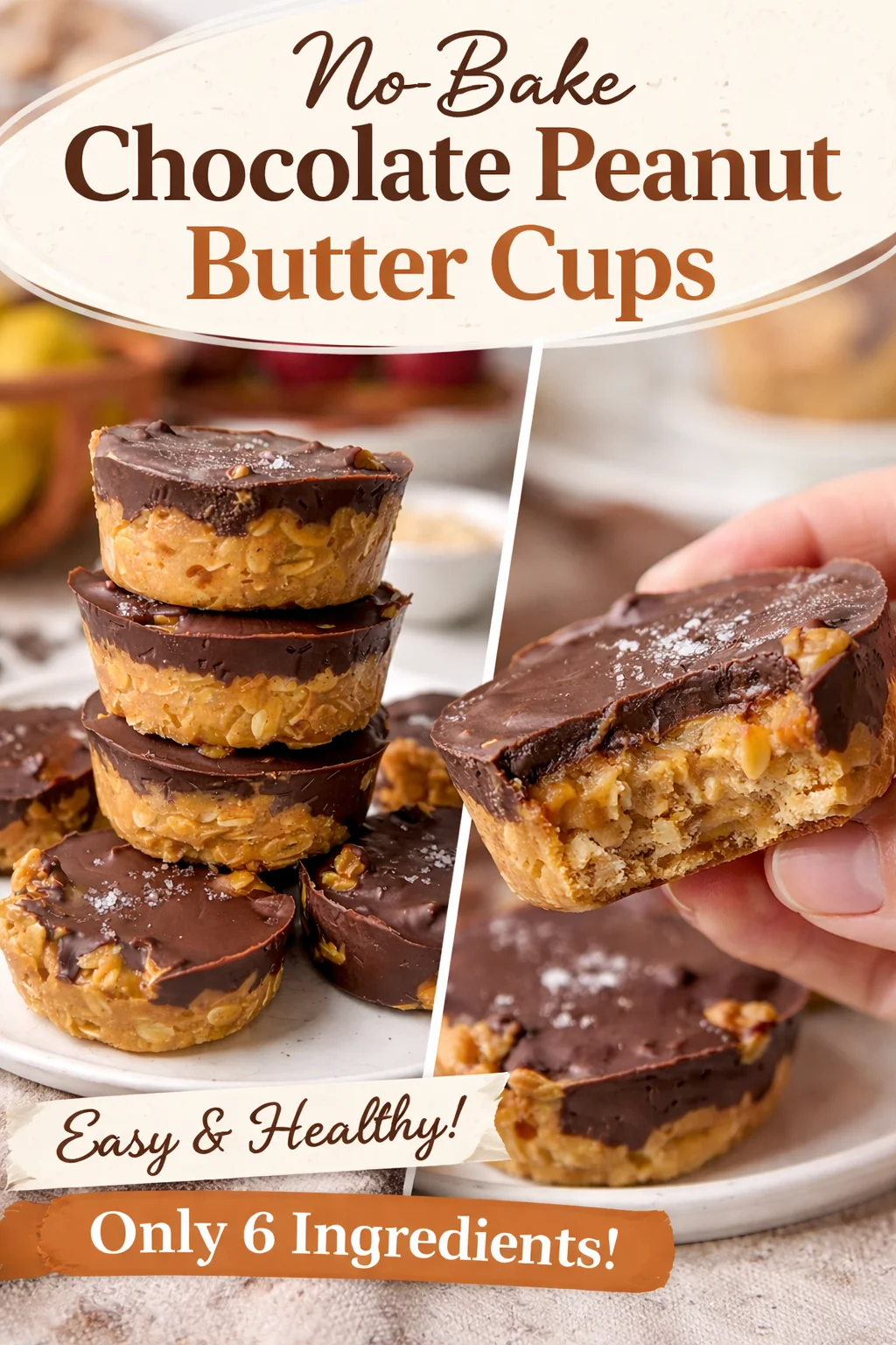 Delicious No-Bake Chocolate Peanut Butter Oat Cups (Small Batch)