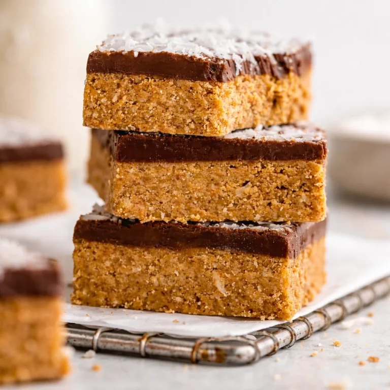 Homemade No-Bake Cocoa Coconut Protein Squares with simple ingredients and protein-rich goodness.