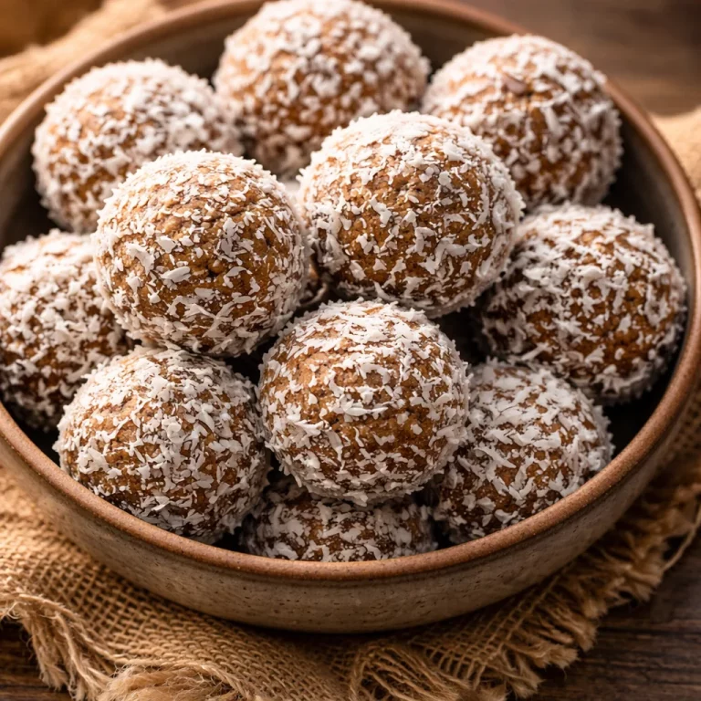 No-Bake Coconut Date Energy Bites made with medjool dates and coconut flakes