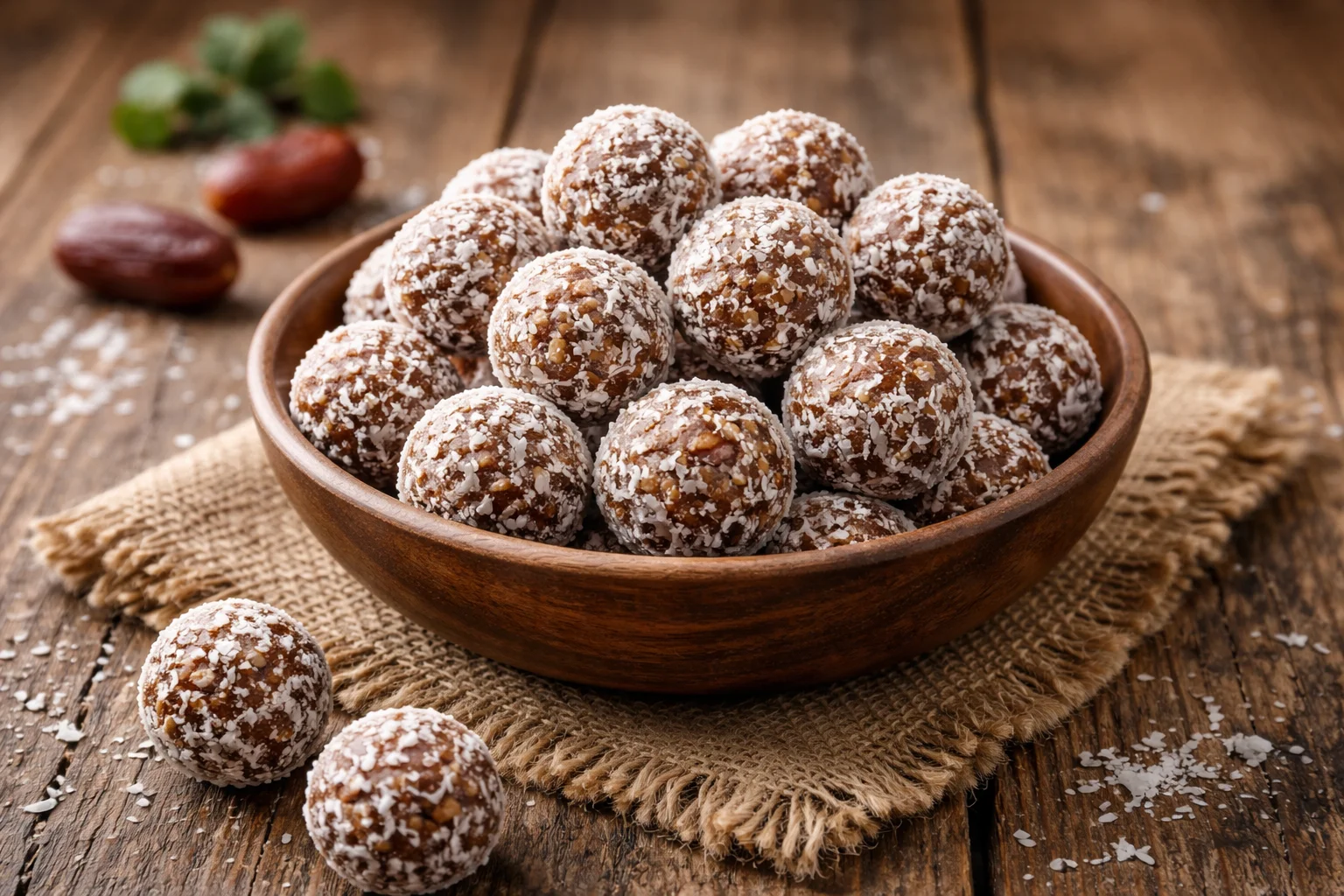 No-Bake Coconut Date Energy Bites (Small Batch)