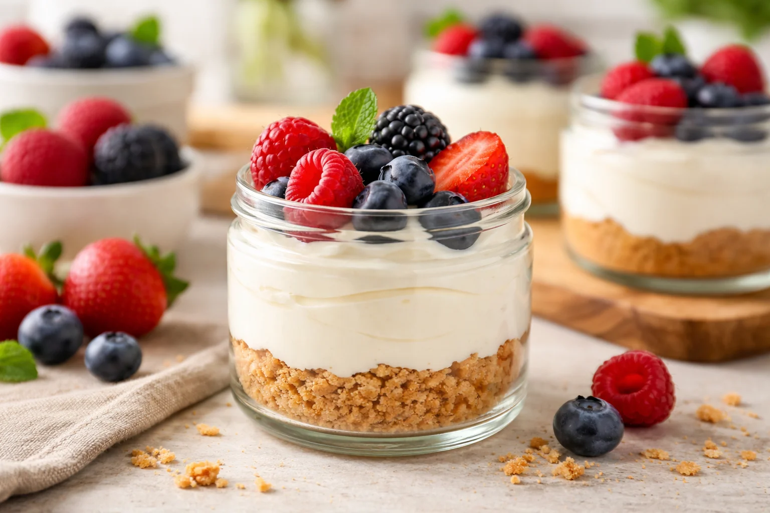 Delicious No-Bake Greek Yogurt Cheesecake Cups to Savor