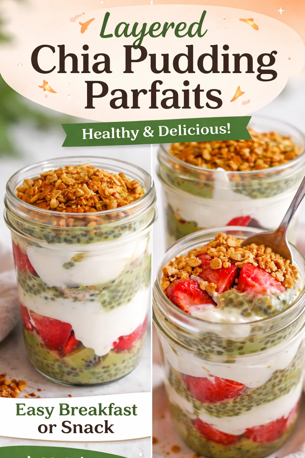 No-Bake Matcha Yogurt Parfaits for Two