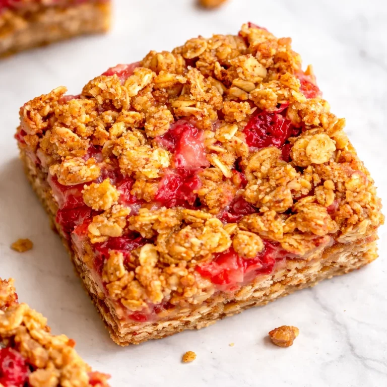 Delicious No-Bake Strawberry Oat Freezer Bars ready to be enjoyed, made with fresh strawberries.