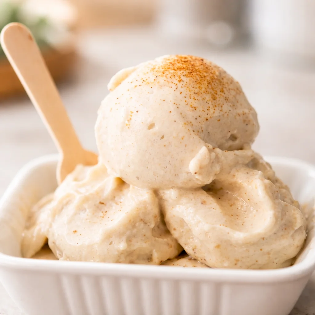 Delicious No-Sugar Banana Ice Cream for Two made with ripe bananas, dairy-free treat.