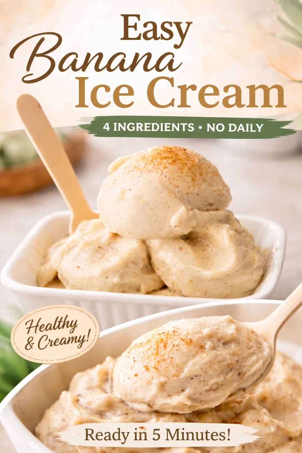 Delicious No-Sugar Banana Ice Cream for Two (Quick & Easy)