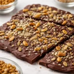 No-Sugar Dark Chocolate Seed Bark with seeds and healthy ingredients.