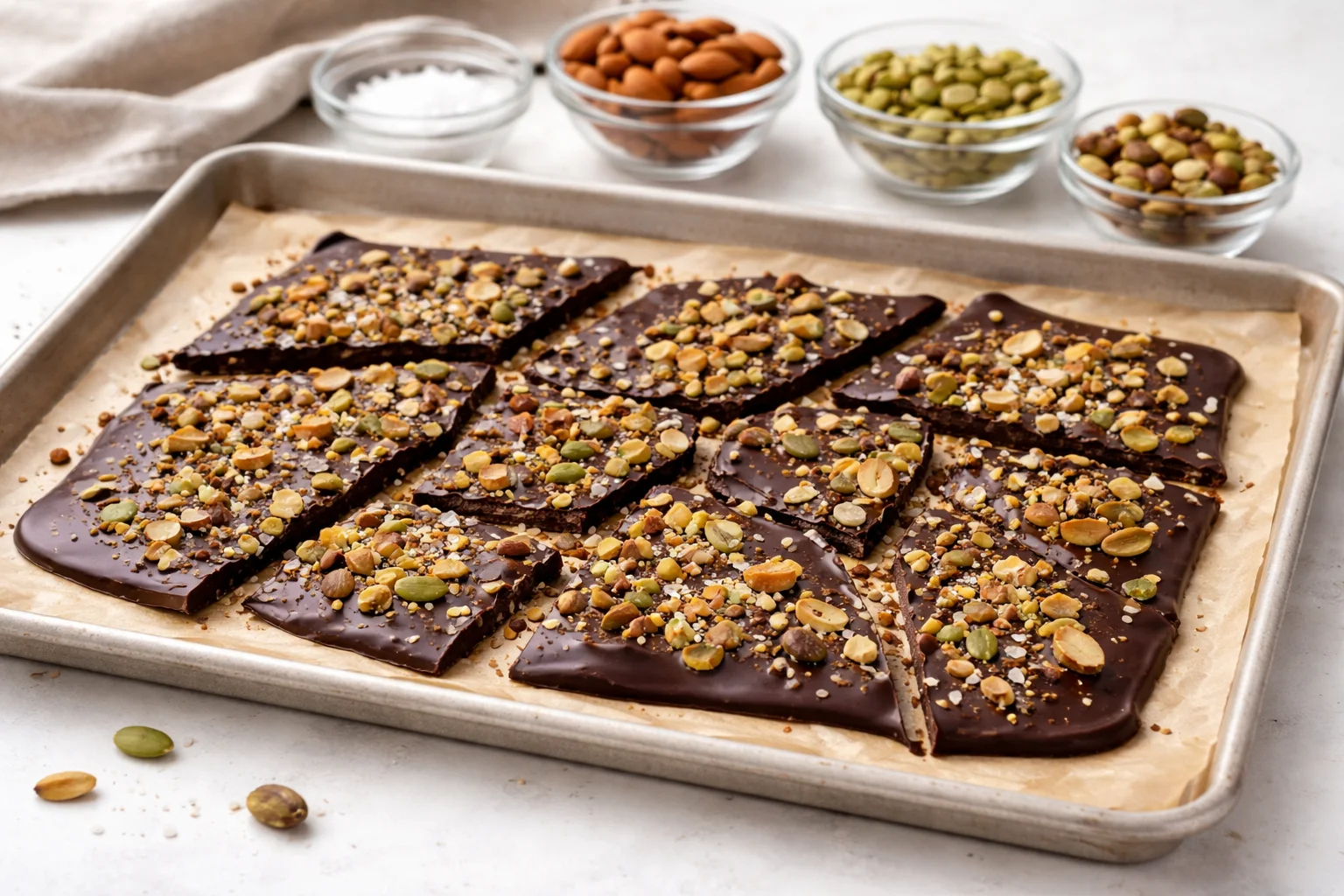 No-Sugar Dark Chocolate Seed Bark