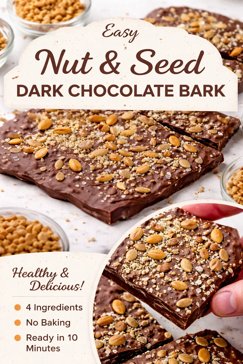 Delicious No-Sugar Dark Chocolate Seed Bark You&rsquo;ll Crave
