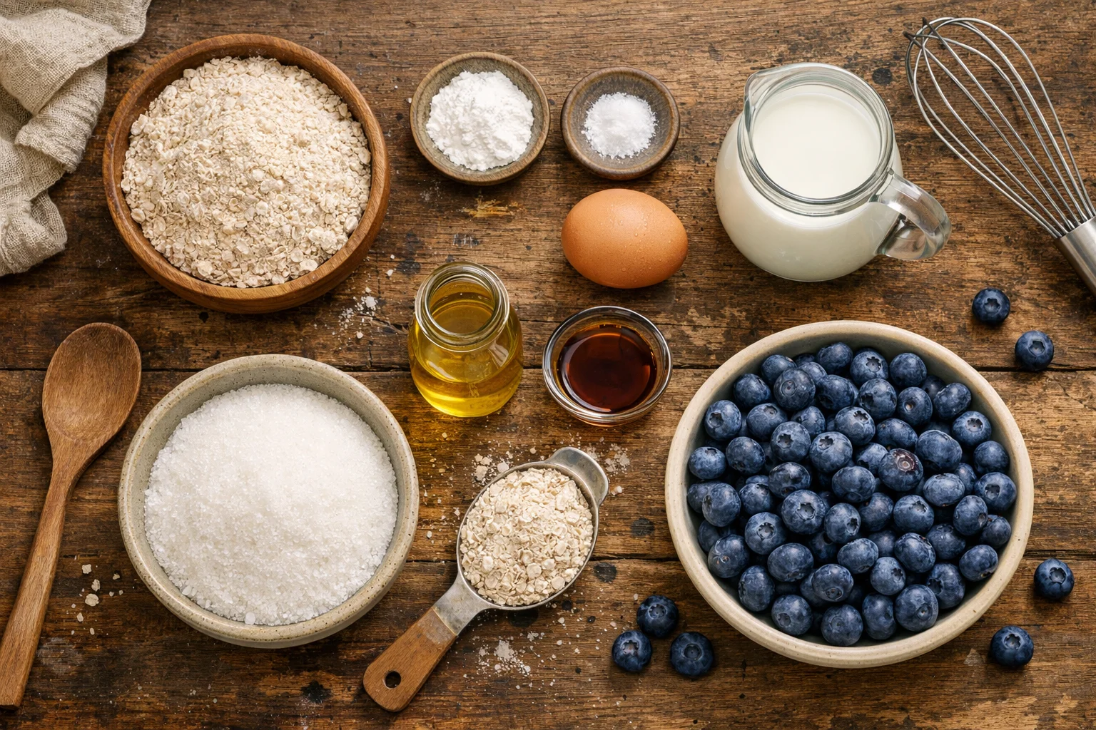 Small-Batch Oat Flour Blueberry Muffins