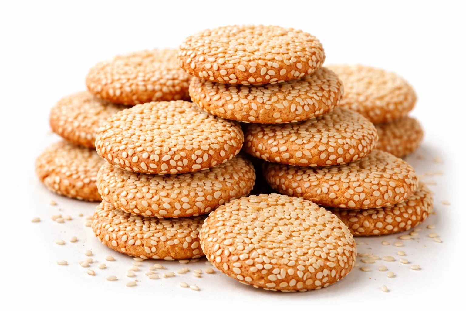 Flourless Sesame Tahini Crisp Cookies
