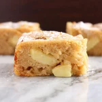 Refined Sugar-Free Apple Cinnamon Snack Cake with juicy apples and warm spices