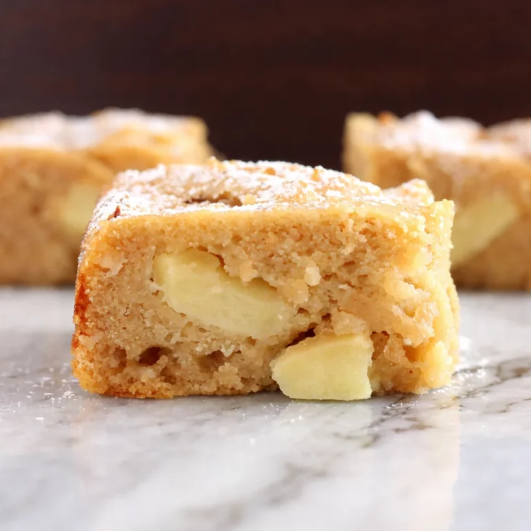 Refined Sugar-Free Apple Cinnamon Snack Cake with juicy apples and warm spices