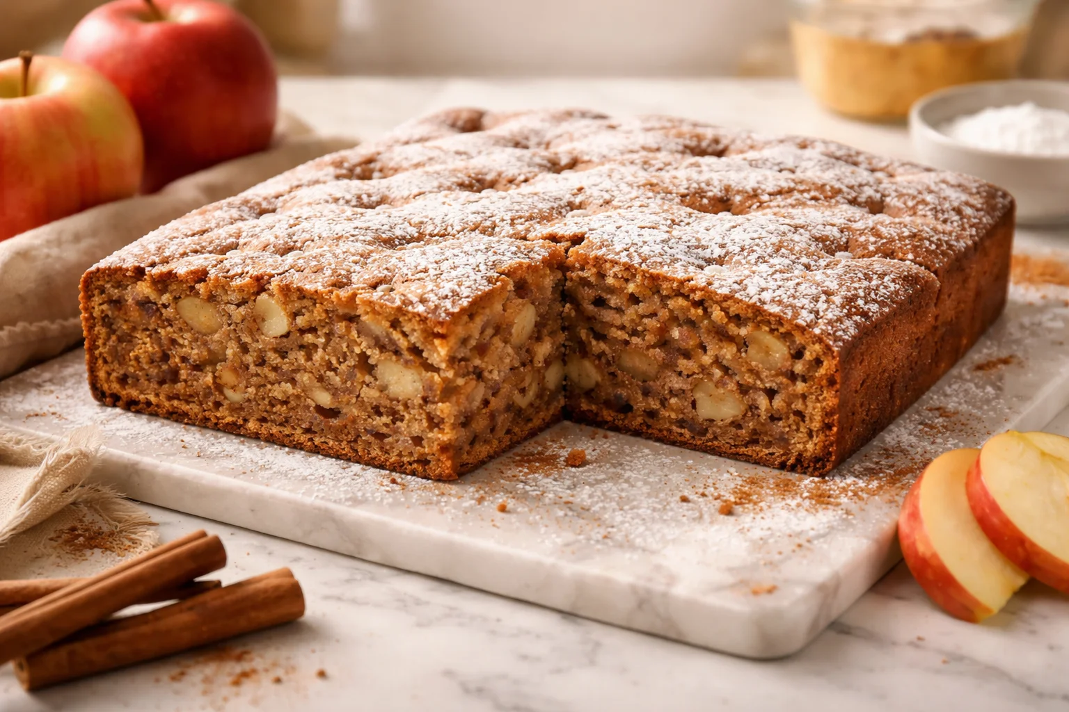 Refined Sugar-Free Apple Cinnamon Snack Cake