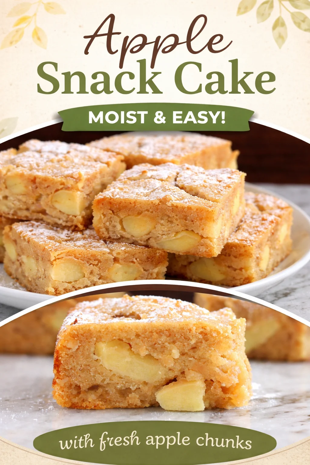 Refined Sugar-Free Apple Cinnamon Snack Cake