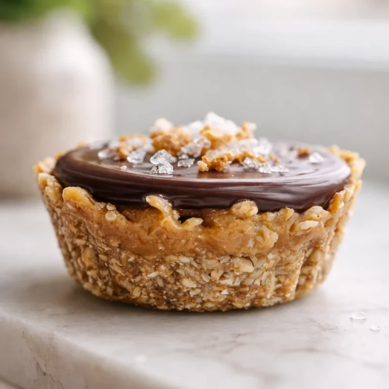 Small-Batch Baked Almond Butter Oat Cups made with oats and almond butter