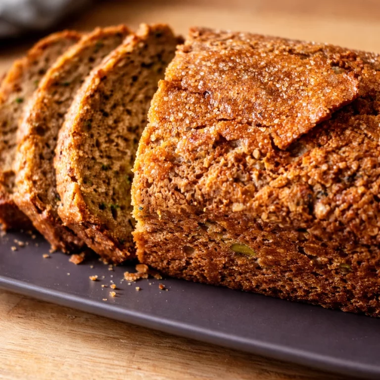 Small-Batch Zucchini Oat Snack Bread on a wooden cutting board