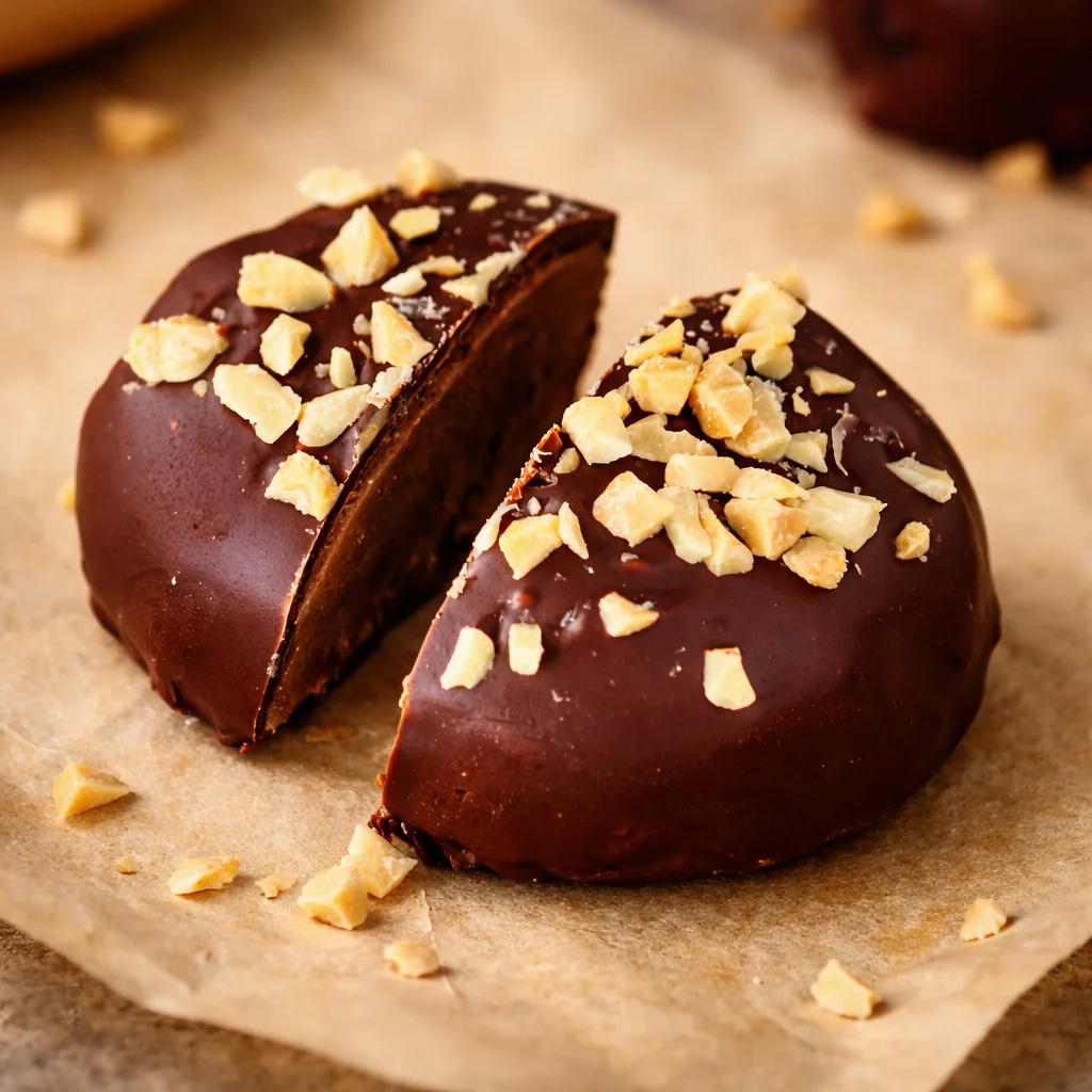 Flourless Frozen Chocolate Greek Yogurt Bites with a creamy texture and rich chocolate flavor.