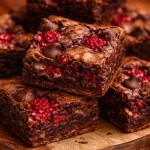 Small-Batch Raspberry Coconut Freezer Squares dessert bars with raspberries and coconut.
