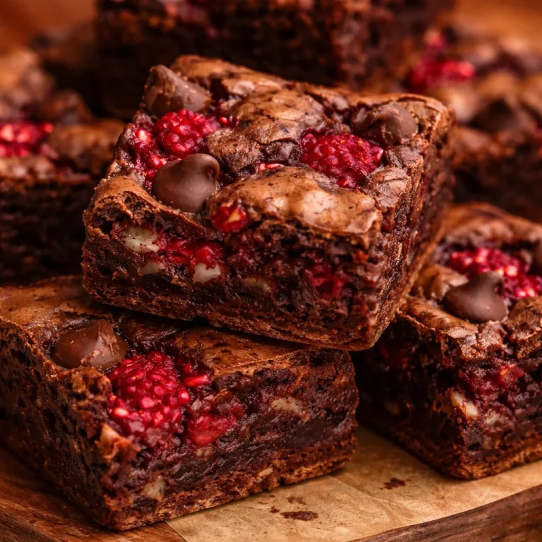 Small-Batch Raspberry Coconut Freezer Squares dessert bars with raspberries and coconut.