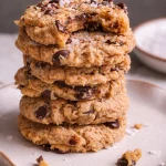 Flourless Tahini Chocolate Chip Cookies made with wholesome ingredients.