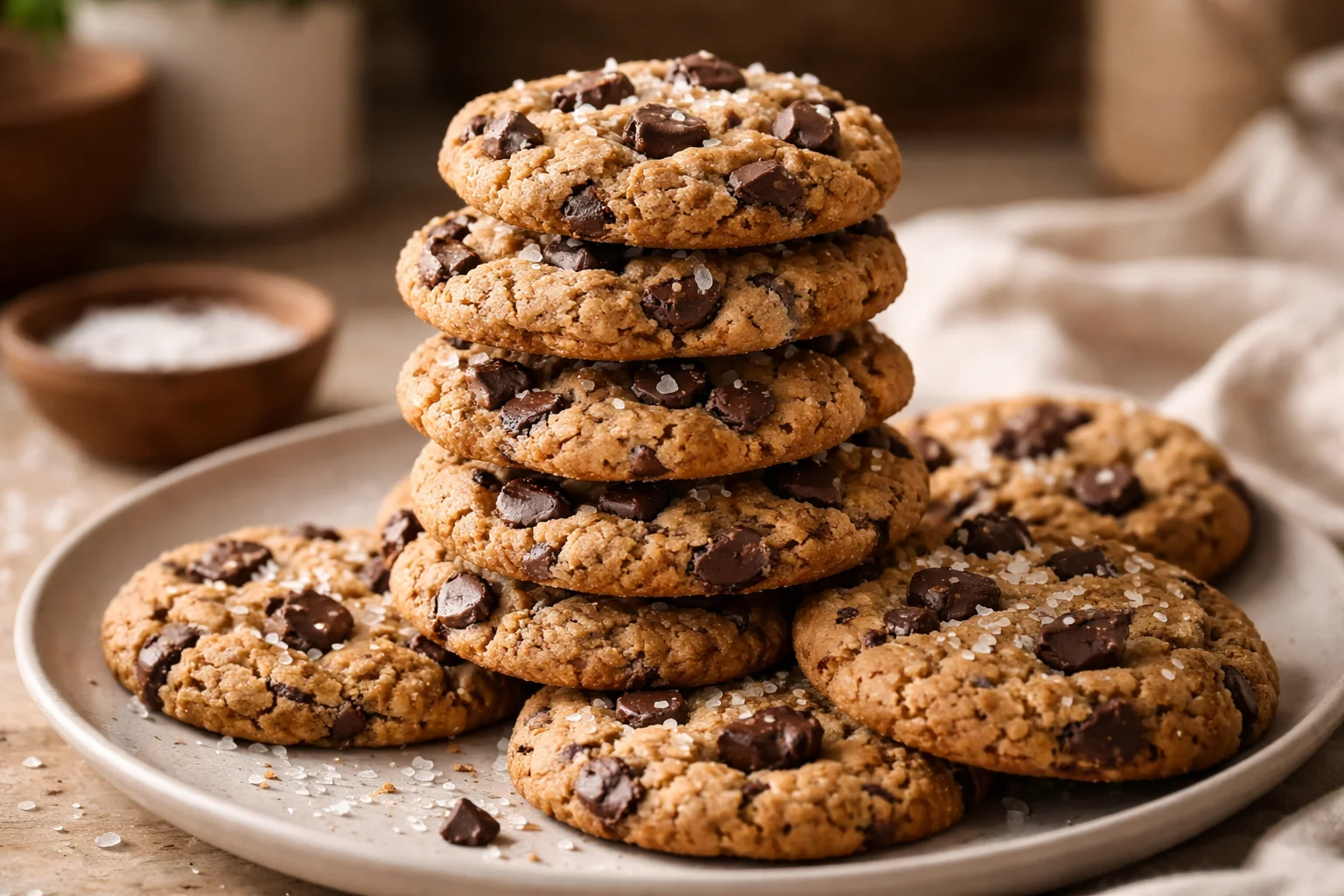 Irresistibly Delicious Flourless Tahini Chocolate Chip Cookies (Naturally Sweetened)