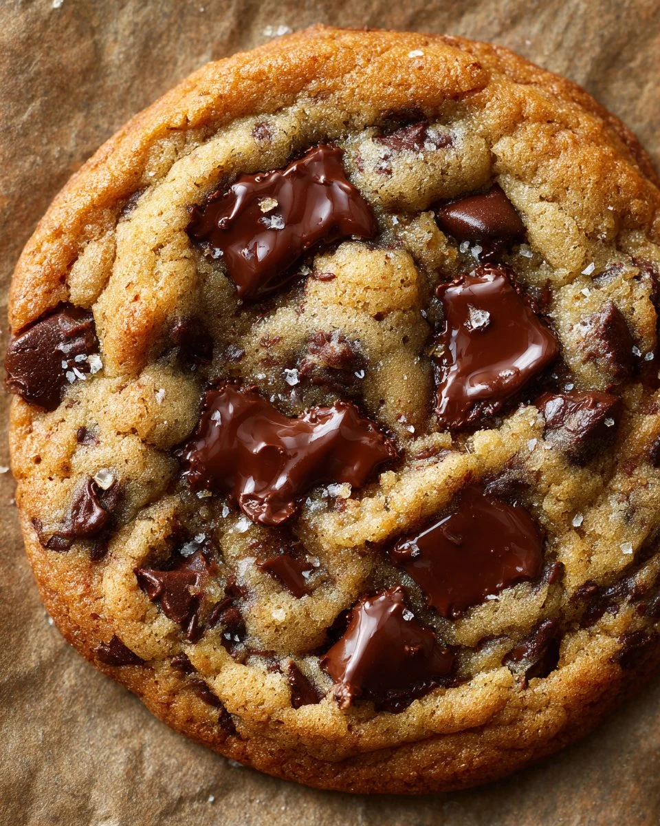 Delicious brown butter chocolate chip cookies on a cooling rack