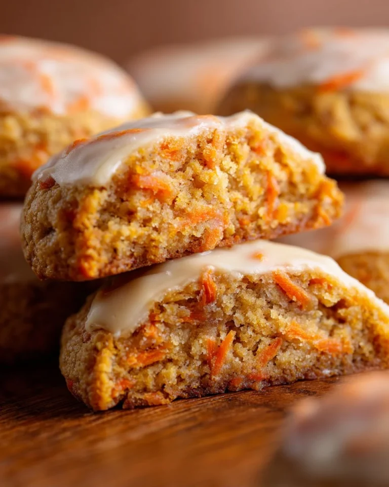 Delicious homemade carrot cake cookies with frosting and nuts