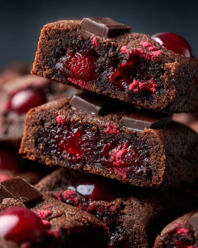 Delicious Cherry Almond Chocolate Shortbread Cookies on a white plate