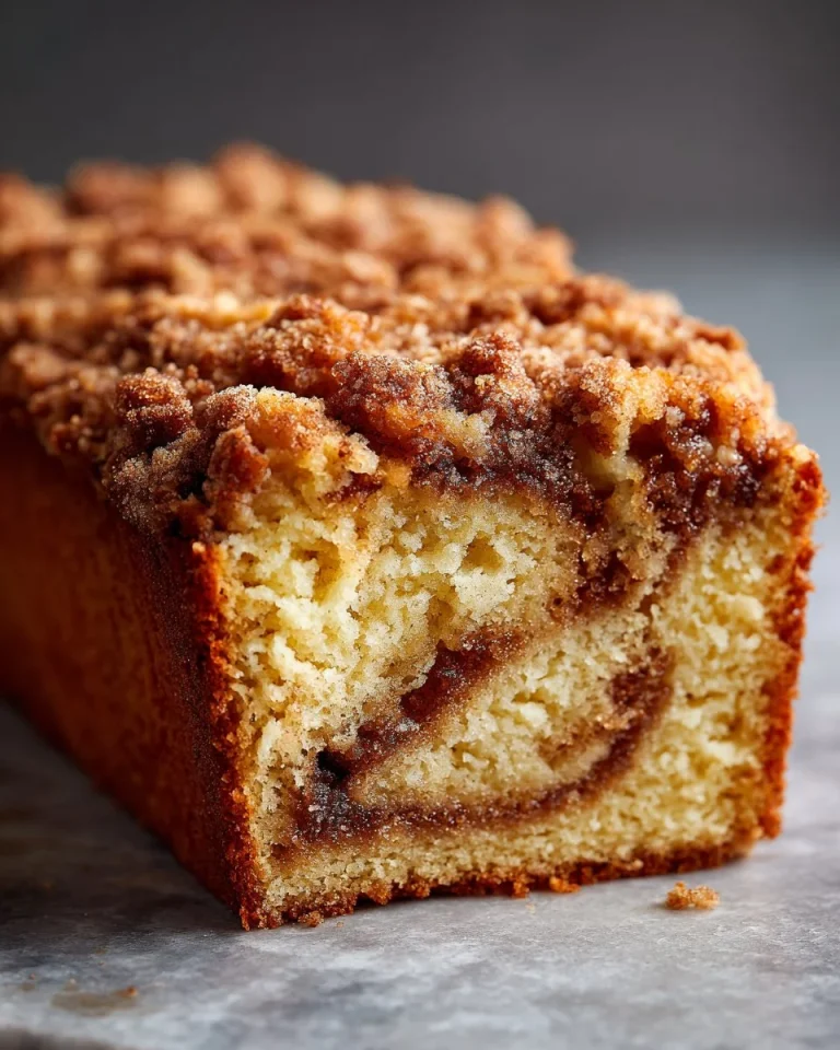 Delicious Cinnamon Swirl Crumb Cake with a rich filling and crumb topping