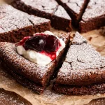 Delicious Flourless Espresso Chocolate Snack Cake with rich chocolate and coffee flavor.
