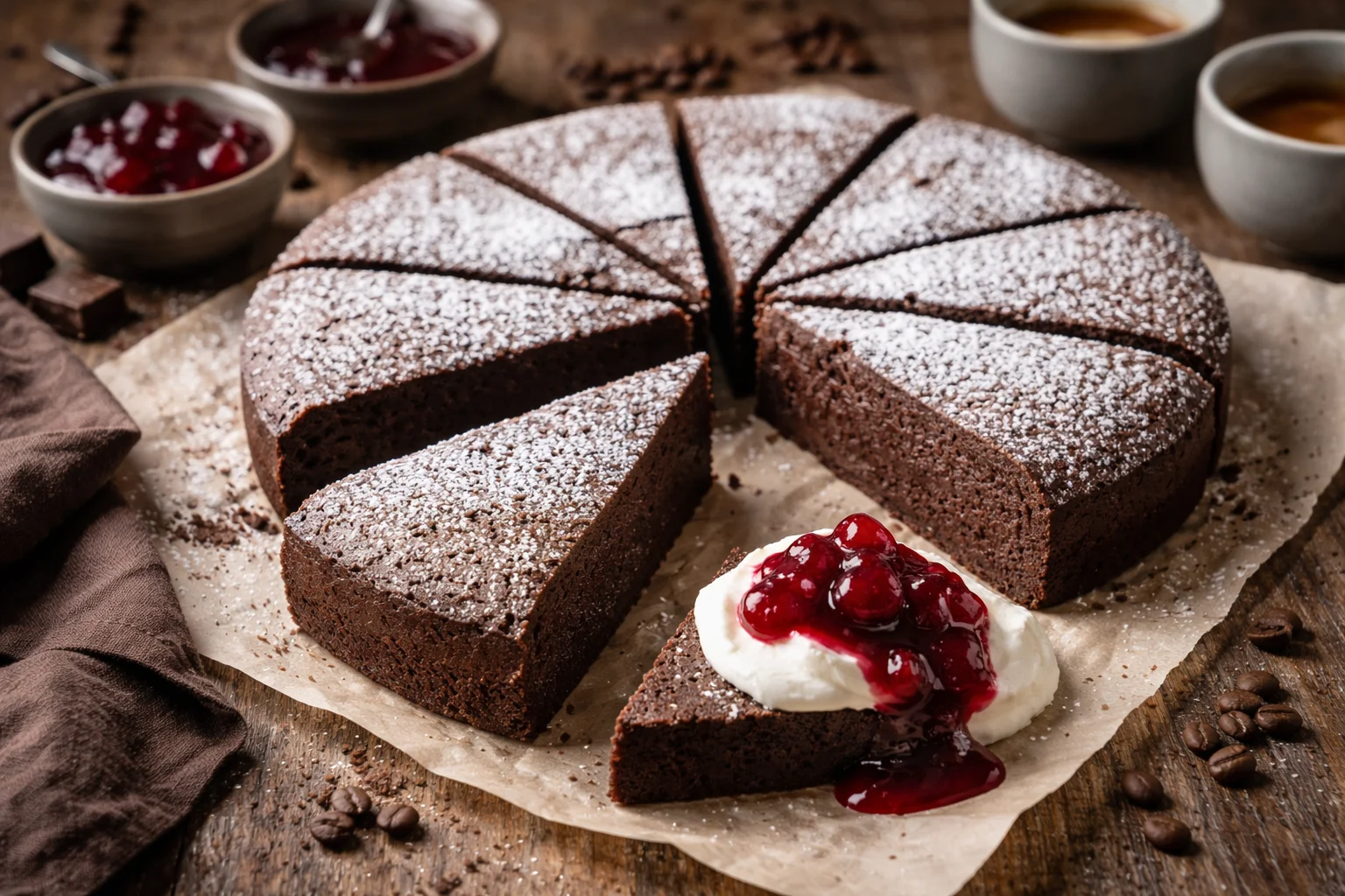Flourless Espresso Chocolate Snack Cake