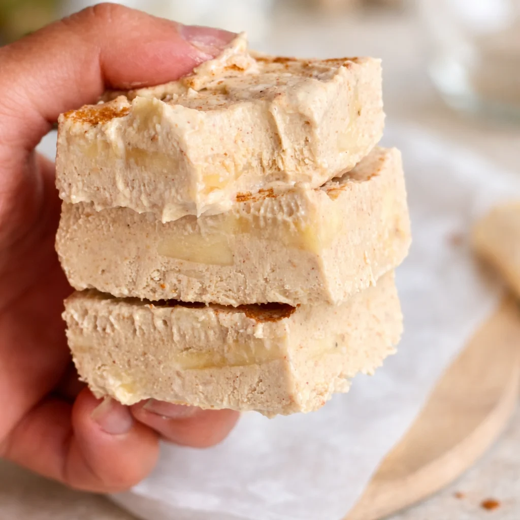 Frozen Peanut Butter Greek Yogurt Bars No Sugar - Healthy Snack Option