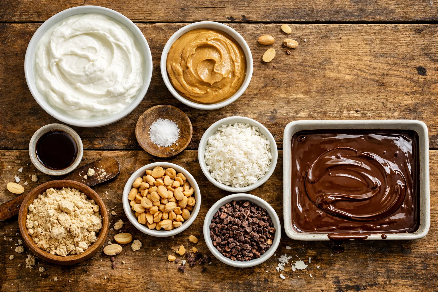 Frozen Peanut Butter Greek Yogurt Bars (No Sugar)