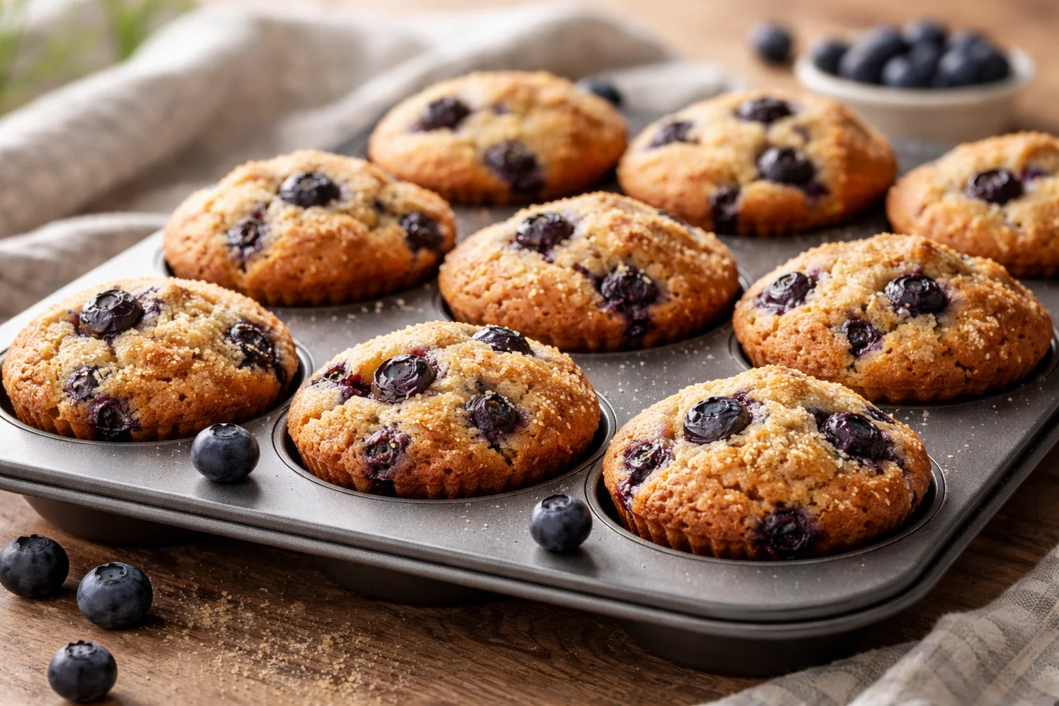 Healthy Blueberry Cottage Cheese Muffins