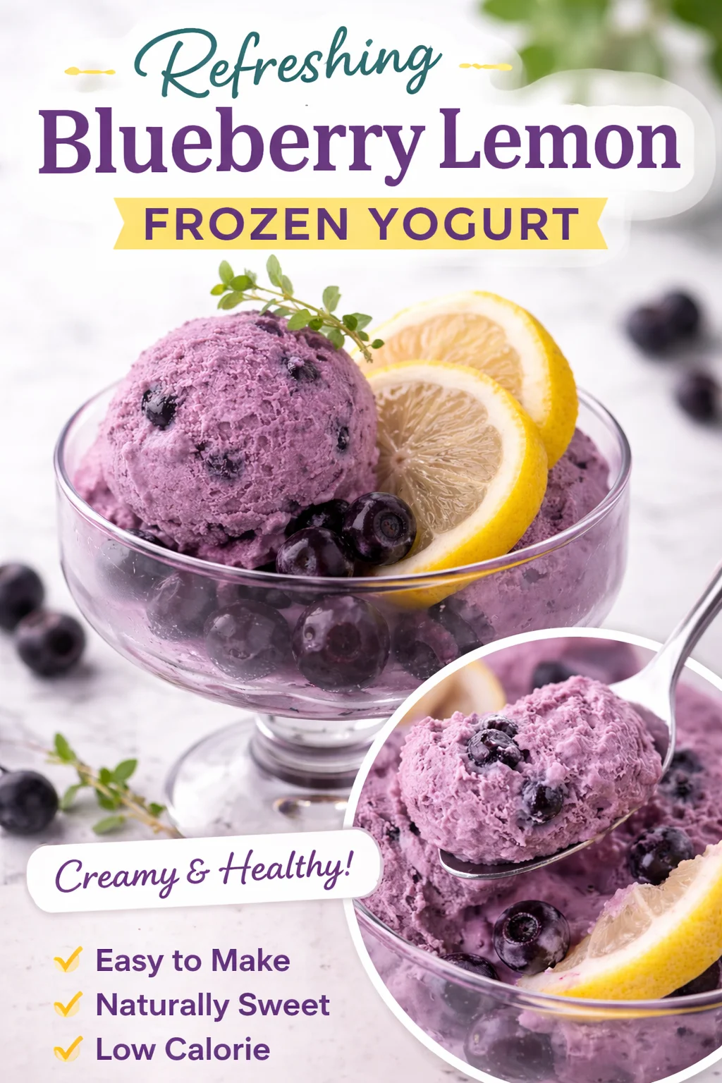 Small-Batch Blueberry Yogurt Ice Cream Cups