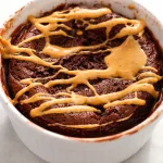 Healthy Chocolate Protein Mug Cake with no flour, made in a mug in under 2 minutes.