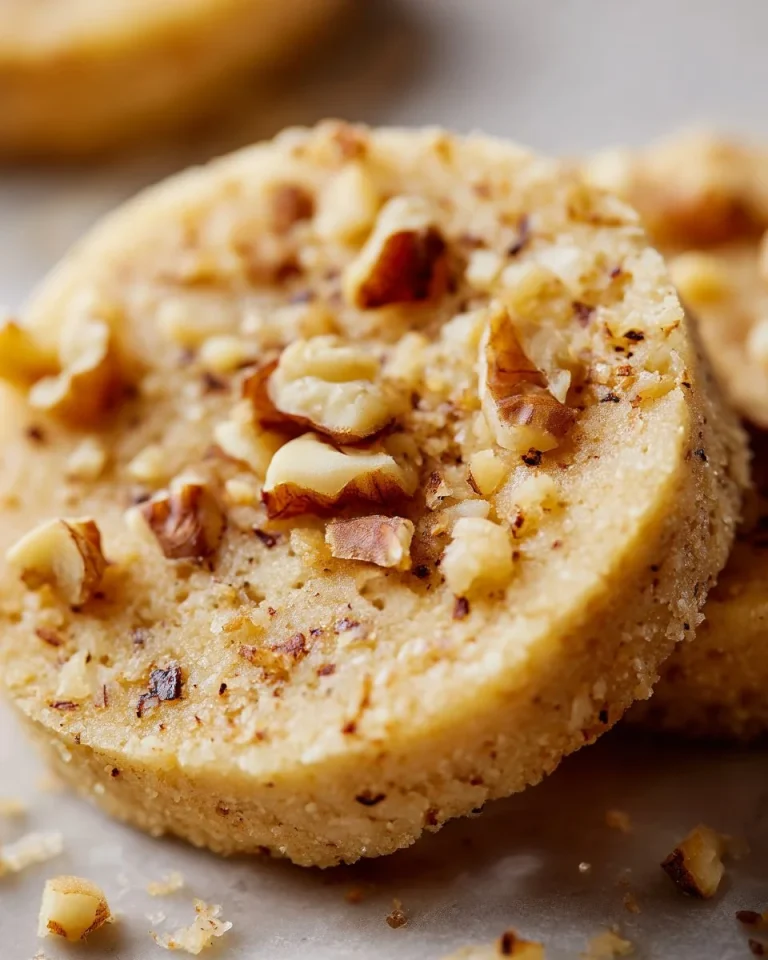 Honey Walnut Shortbread Cookies on a decorative plate