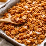 Small-batch cinnamon toast almond clusters in a rustic bowl, perfect for snacking.