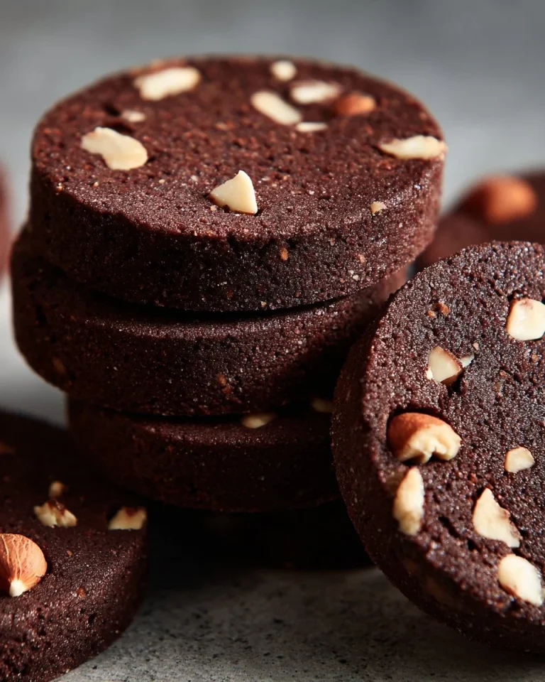 Delicious Mocha Hazelnut Shortbread Cookies on a plate
