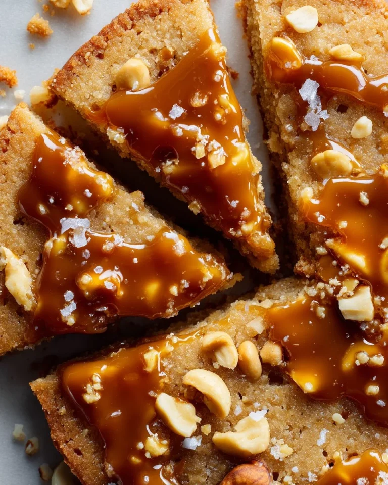 Salted caramel cashew shortbread cookies on a plate