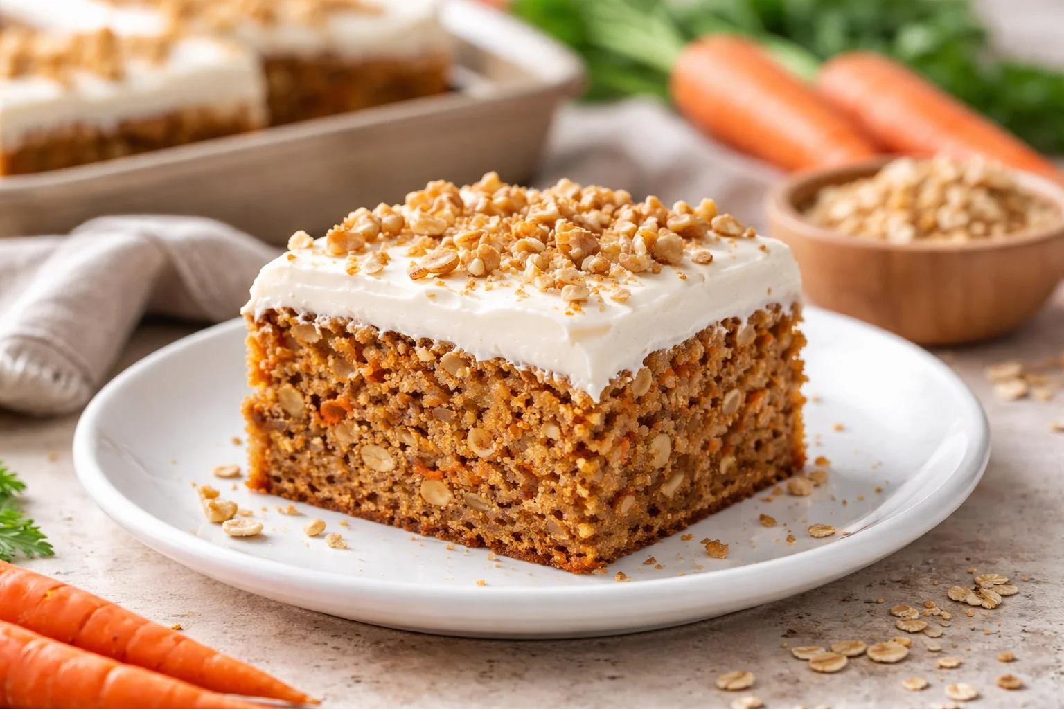 Scrumptious Healthy Carrot Oat Snack Cake (No Refined Sugar)