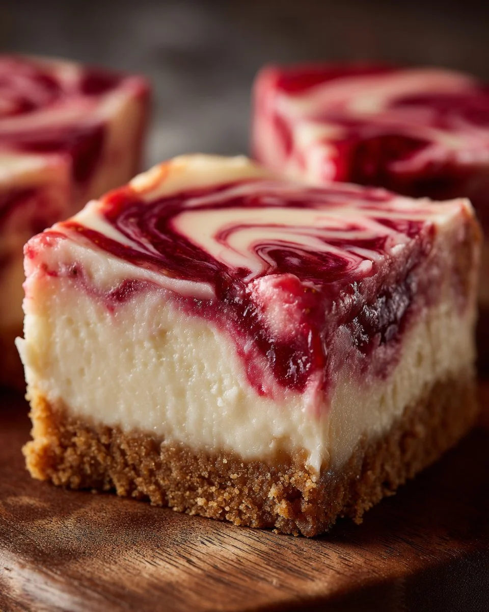 Delicious strawberry cheesecake bars topped with fresh strawberries.