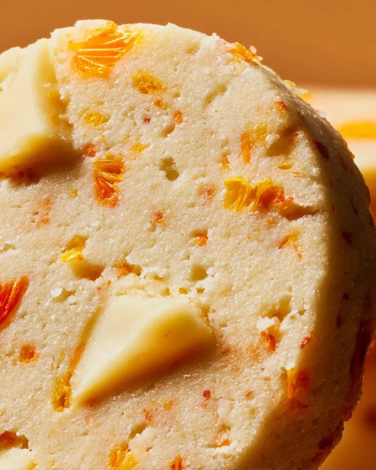 White Chocolate Orange Shortbread Cookies on a plate with citrus garnish