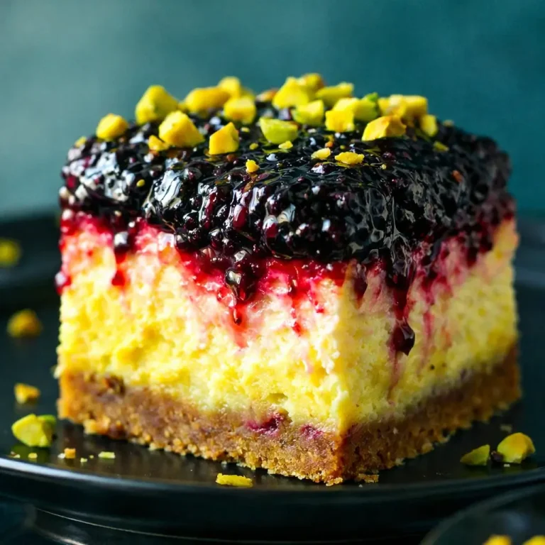 Decadent Pistachio Blackberry Cheesecake Bars You’ll Love!