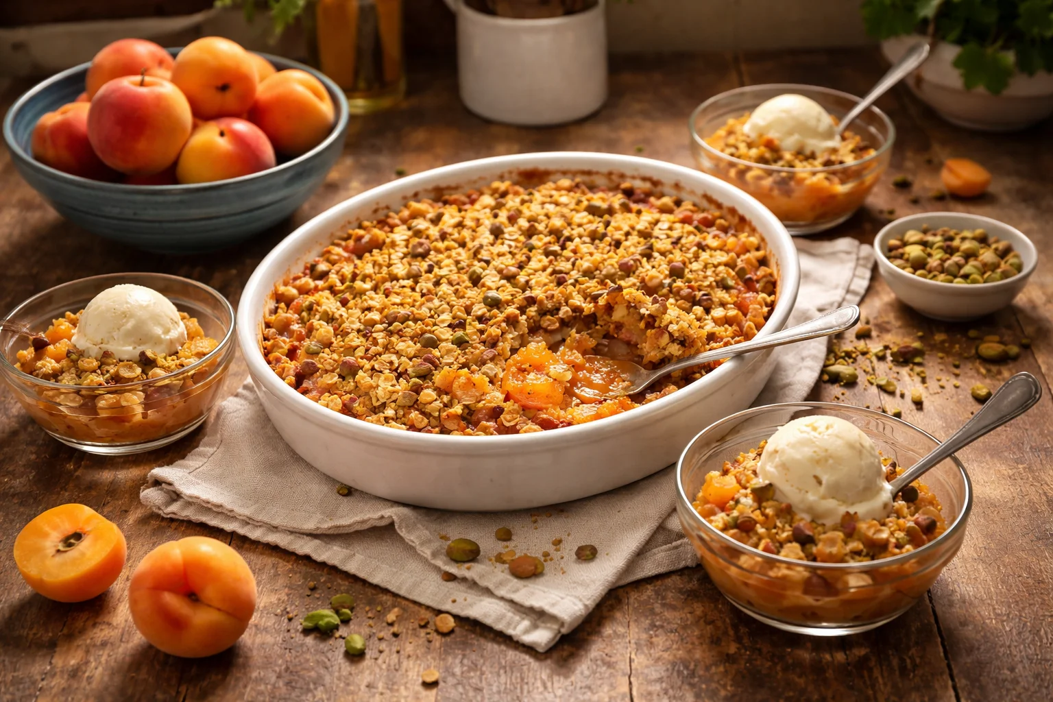 Small-Batch Apricot Pistachio Crumble Cups