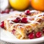Delicious cranberry orange bread pudding served in a warm dish