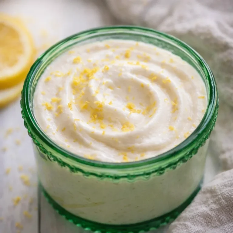 Cottage Cheese Lemon Mousse Cups topped with lemon zest in two small jars
