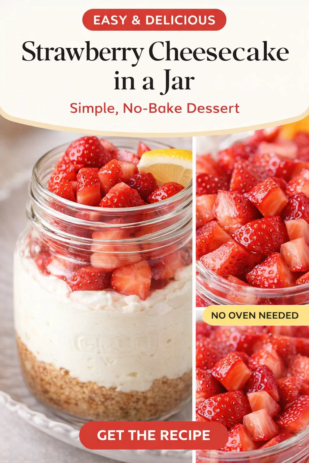 Mini Strawberry Lemon Cheesecake Jars