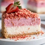 No-Bake Strawberry Crunch Yogurt Bars with creamy layers and crunchy topping.