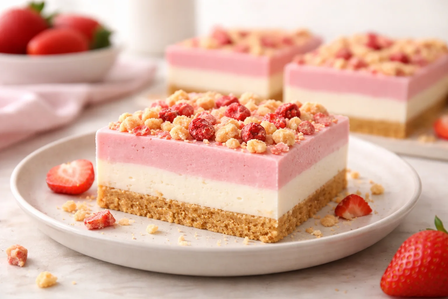 Delicious No-Bake Strawberry Crunch Yogurt Bars You&rsquo;ll Love